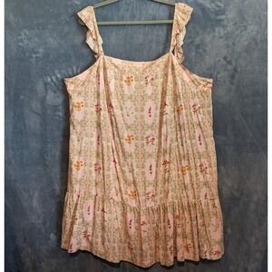 AguaBendita Target Mini Dress 3X Floral Tile Dainty Blush Pink Flutter Sleeve
